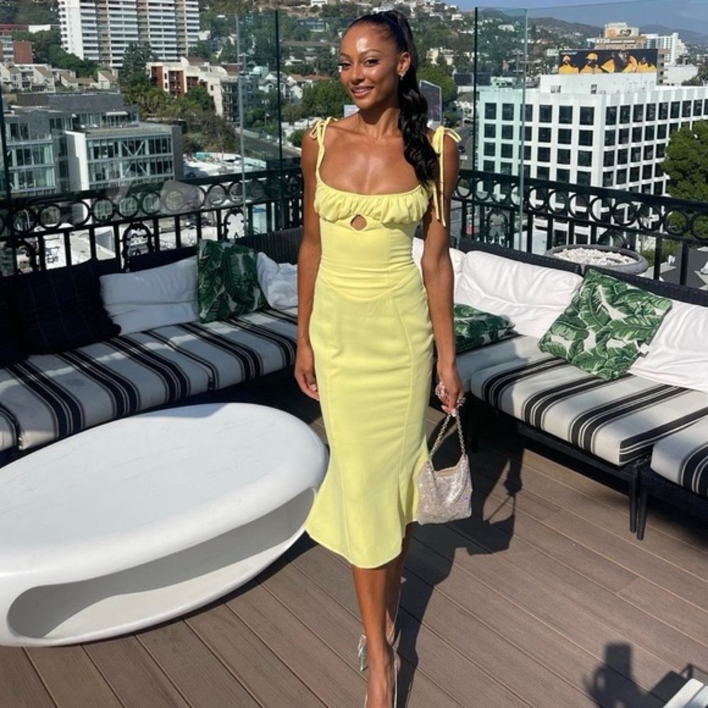 House of CB SOREN CUTOUT MIDI DRESS